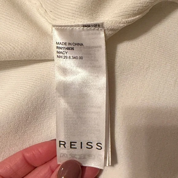 Reiss “Macy” Cream Midi Dress with Waist Tie - Picture 13 of 14